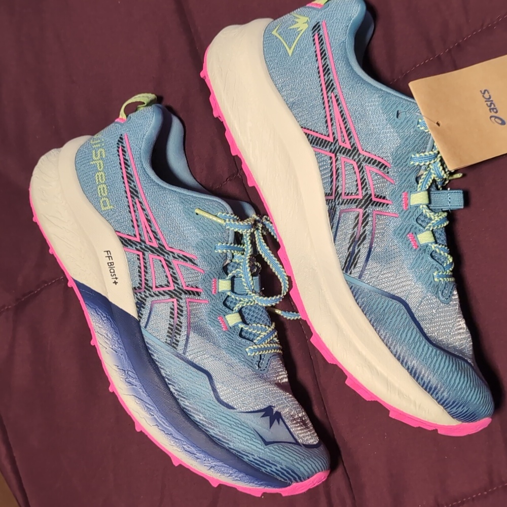 NWT Asics Fugi Speed 2 Women's 10 Running Sneakers Tennis Shoes Hot Pink Blue - Picture 10 of 12